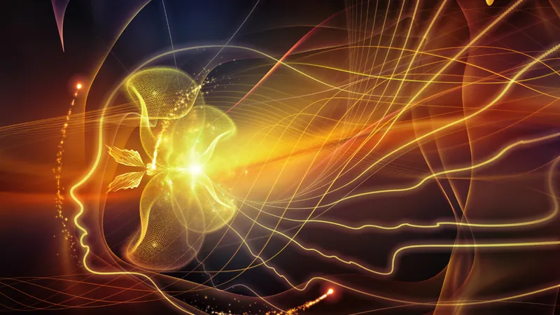 Threads of amber light streaming through the outline of a human face, the beliefs poured into a person long before they could weigh any of them