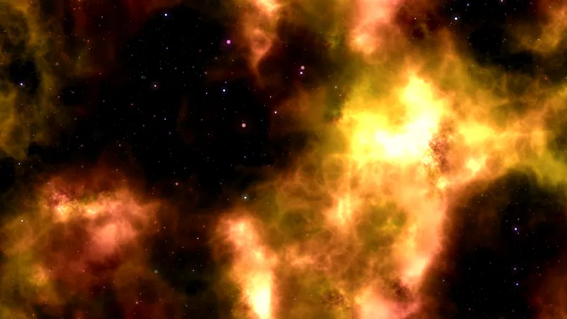 A great golden nebula burning at the heart of a dark sky, an admired life with something quite different happening inside it
