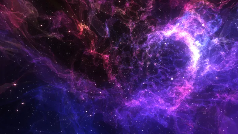 A violet and blue cosmic vortex turning slowly around a dark centre, the thing kept unseen for years while sitting in plain view