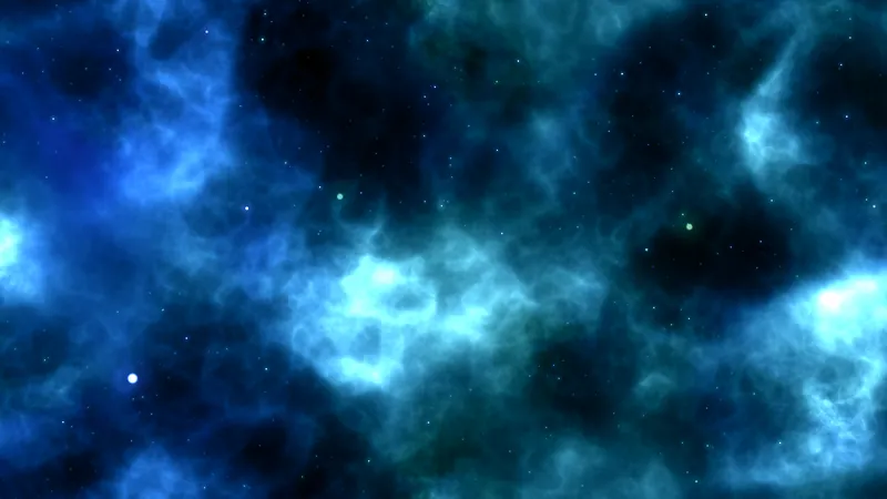 A cyan nebula half revealed and half lost in shadow, the obligations that accumulate one small agreement at a time until they are the shape of a life