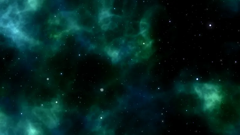 An emerald nebula glowing around wide hollows of absolute darkness, the fear handed to every child before they are old enough to examine it