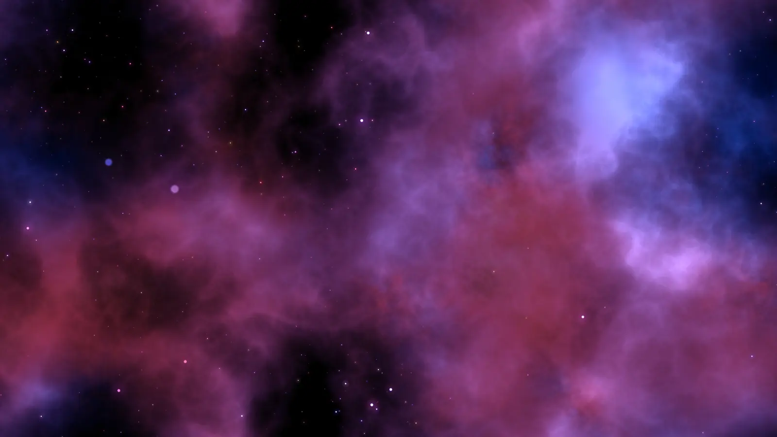 A violet and rose nebula drifting across a deep night sky, the vastness of a life lived beneath its own surface
